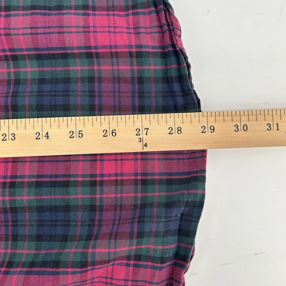 Abercrombie Fitch Shirt Mens L Red‎ Green Plaid Dadcore Preppy